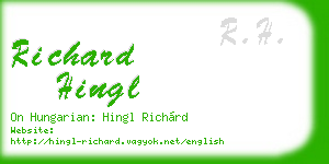 richard hingl business card