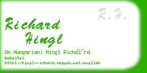 richard hingl business card